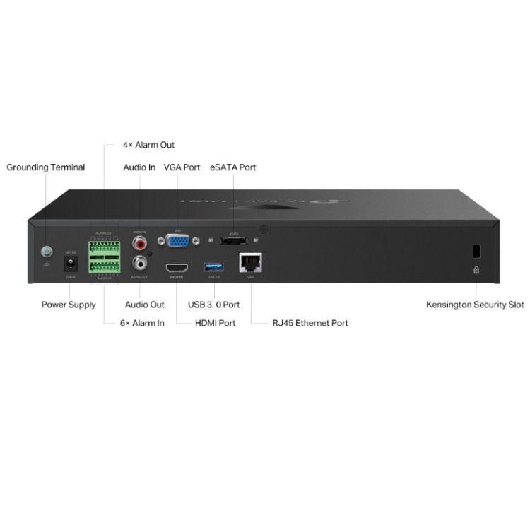 TP-LINK (VIGI NVR2016H) 16 Channel Network Video Recorder, 16-Channel Live View, 4K HDMI Output, 2x SATA, H.265+