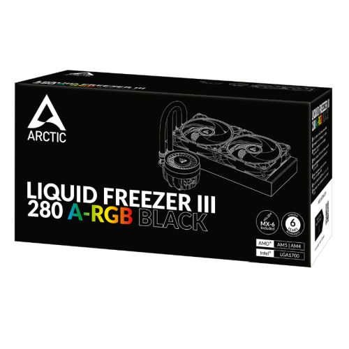 Arctic Liquid Freezer III A-RGB 280mm Liquid CPU Cooler, P14 PWM PST ARGB Fans & ARGB PWM Controlled Pump, Black