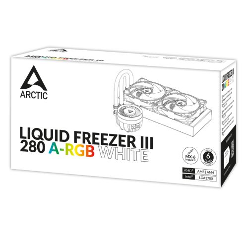 Arctic Liquid Freezer III A-RGB 280mm Liquid CPU Cooler, P14 PWM PST ARGB Fans & ARGB PWM Controlled Pump, White