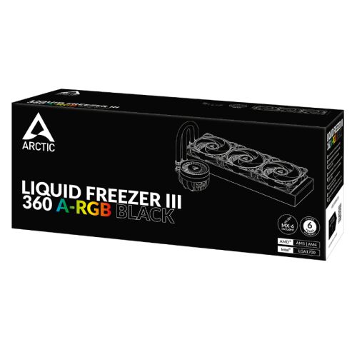 Arctic Liquid Freezer III A-RGB 360mm Liquid CPU Cooler, P12 PWM PST ARGB Fans & ARGB PWM Controlled Pump, Black