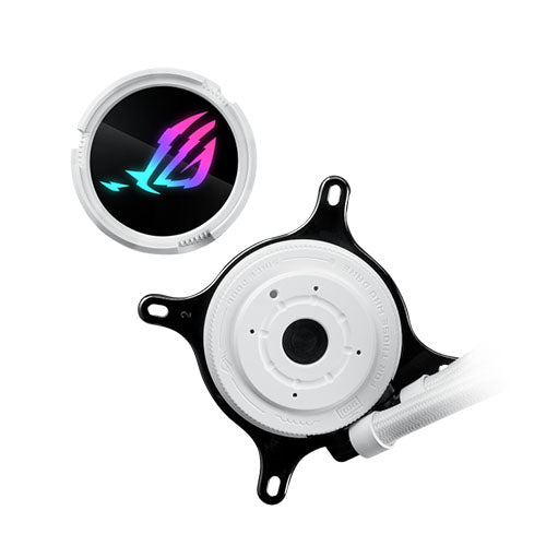 Asus ROG STRIX LC III 360 ARGB White Liquid CPU Cooler, 360mm, 7th Gen v2 Asetek Pump, ARGB Fans, Rotatable Water Block