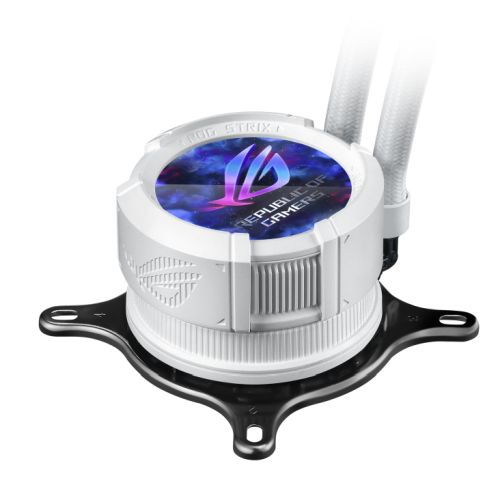 Asus ROG STRIX LC III 360 ARGB LCD Liquid CPU Cooler, 360mm, 7th Gen v2 Asetek Pump, ARGB Fans, Customisable LCD Display, Rotatable Water Block, White