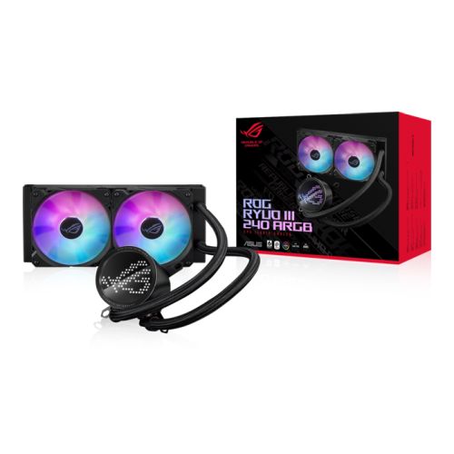 Asus ROG Ryuo III 240 ARGB 240mm Liquid CPU Cooler, 8th Gen Asetek Pump, 2 x ARGB Fans, Anime Matrix LED Display
