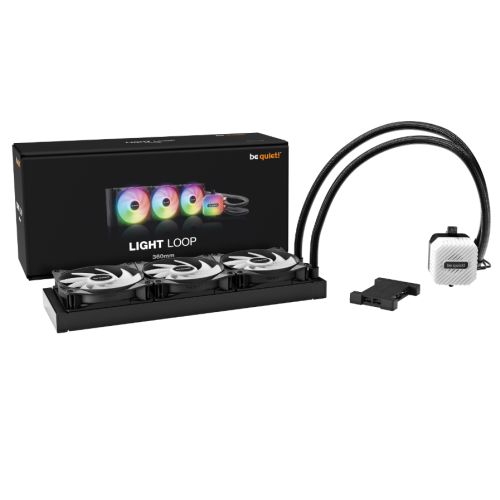 Be Quiet! Light Loop 360mm ARGB Liquid CPU Cooler, 3x Light Wings LX PWM Fans, ARGB Cooling Block, ARGB-PWM-Hub