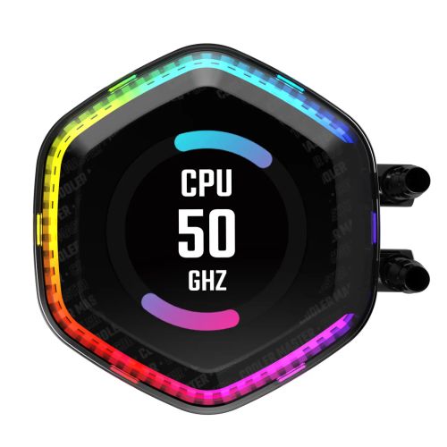 Cooler Master MasterLiquid 360 ION ARGB Liquid CPU Cooler, 360mm, Dual Chamber Design, 3 x Mobius ARGB Fans, Customisable LCD Display, Black