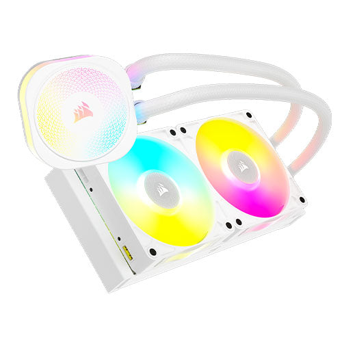 Corsair iCUE LINK TITAN 240 RX RGB Liquid CPU Cooler, RX120 RGB Magnetic Dome Fans, 20 LED Pump Head, iCUE LINK Hub Included, White