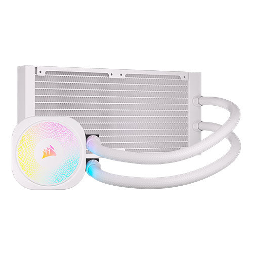 Corsair iCUE LINK TITAN 240 RX RGB Liquid CPU Cooler, RX120 RGB Magnetic Dome Fans, 20 LED Pump Head, iCUE LINK Hub Included, White