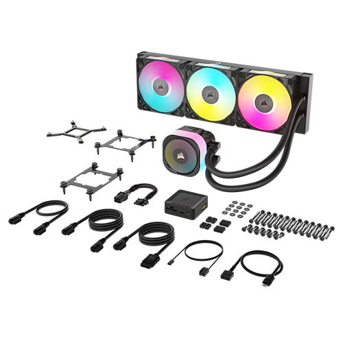 Corsair iCUE LINK TITAN 360 RX RGB Liquid CPU Cooler, RX120 RGB Magnetic Dome Fans, 20 LED Pump Head, iCUE LINK Hub Included, Black