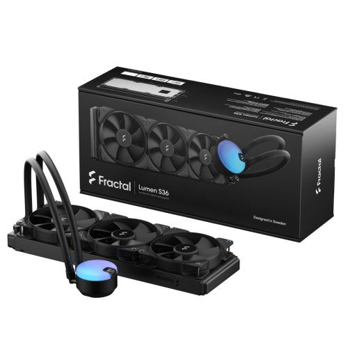 Fractal Design Lumen S36 V2 360mm Liquid CPU Cooler, ARGB Pump, 3x 12cm PWM Fans