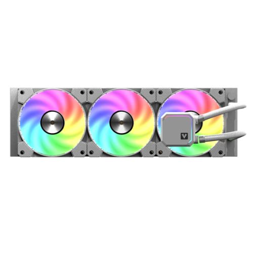 Vida TriFrost 360mm ARGB Liquid CPU Cooler, 3x ARGB PWM Fans, ARGB CPU Block, 300W TDP, White