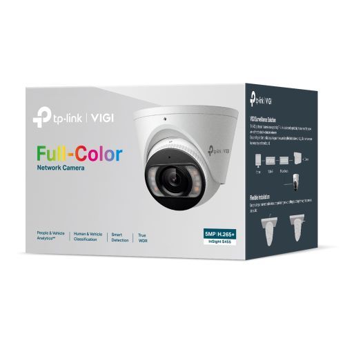 TP-LINK (InSight S455 2.8MM) VIGI 5MP Full-Colour Turret Network Camera w/ 2.8mm Lens, IP67, PoE, AI Detection/Classification, H.265+