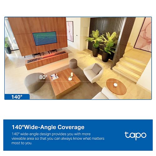 TP-LINK (TAPO C125) Indoor 2K AI Home Security Wi-Fi Camera, AI Detection, Privacy Shutter, Dual-IR System, Customisable Alarm
