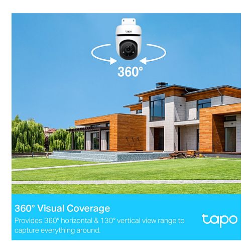 TP-LINK (TAPO C500) Outdoor Pan/Tilt Security Wi-Fi Camera, 360°, Smart AI Detection, Motion Tracking, Customisable Alarm, 2-Way Audio