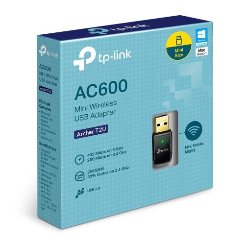 TP-LINK (Archer T2U) AC600 Wireless Dual Band USB Adapter, Advanced Security