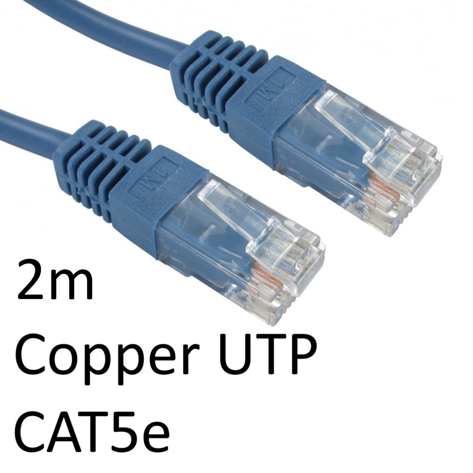 RJ45 (M) to RJ45 (M) CAT5e 2m Blue OEM Moulded Boot Copper UTP Network Cable