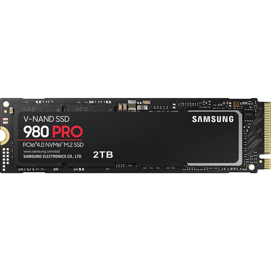 Samsung 980 PRO 2TB (MZ-V8P2T0BW) NVMe SSD, M.2 Interface, PCIe Gen4, 2280, Read 7000MB/s, Write 6000MB/s, 5 Year Warranty
