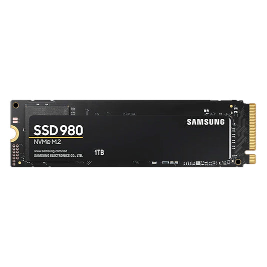 Samsung 980 (MZ-V8V1T0BW) 1TB NVMe SSD, M.2 Interface, PCIe Gen3, 2280, Read 350MB/s, Write 3000MB/s, 5 Year Warranty