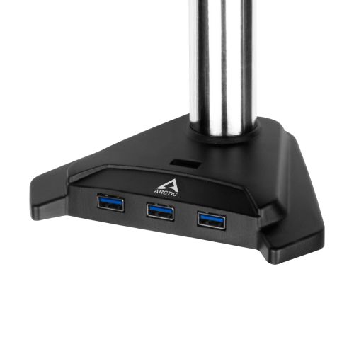 Arctic Z1 Pro Gen 3 Single Monitor Arm with 4-Port USB 3.0 Hub, up to 43" Monitors / 49" Ultrawide, 180° Swivel, 360° Rotation