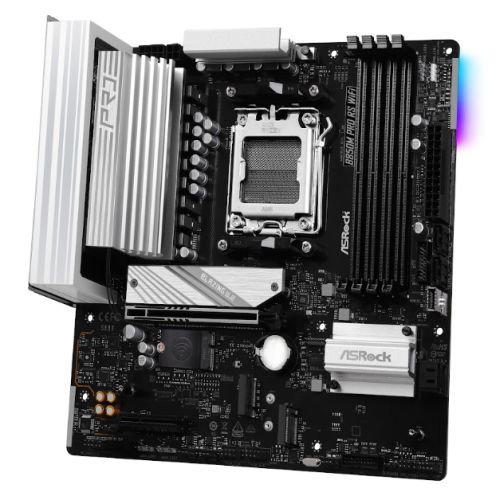 Asrock B850M PRO RS WIFI, AMD B850, AM5, Micro ATX, 4 DDR5, HDMI, DP, Wi-Fi 6E, 2.5G LAN, RGB, 3x M.2