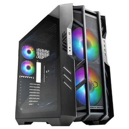 Cooler Master HAF 700 Gaming Case w/ Glass Side, E-ATX, Multi Chamber, 5x ARGB Fans, ARGB Fan Hub, USB-C, Black
