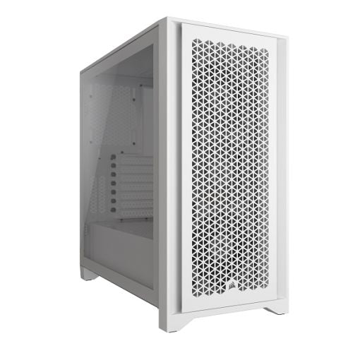 Corsair iCUE 4000D RGB Airflow Gaming Case w/ Glass Window, E-ATX, 3x AF120 RGB Fans, High-Airflow Front, USB-C, RGB Controller, White