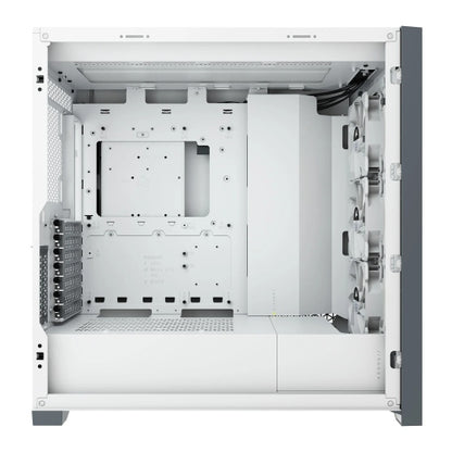 Corsair iCUE 5000X RGB Gaming Case w/ 4x Tempered Glass Panels, E-ATX, 3 x AirGuide RGB Fans, Lighting Node CORE included, USB-C, White