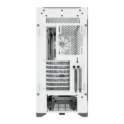 Corsair iCUE 5000X RGB Gaming Case w/ 4x Tempered Glass Panels, E-ATX, 3 x AirGuide RGB Fans, Lighting Node CORE included, USB-C, White