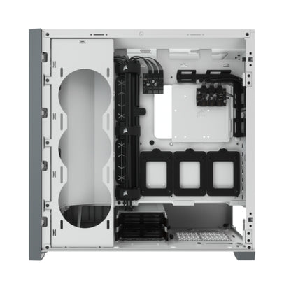 Corsair iCUE 5000X RGB Gaming Case w/ 4x Tempered Glass Panels, E-ATX, 3 x AirGuide RGB Fans, Lighting Node CORE included, USB-C, White