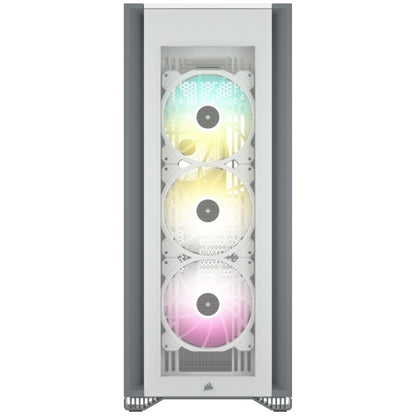 Corsair iCUE 7000X RGB Gaming Case w/ 3x Tempered Glass Panels, E-ATX, 3 x SP140 RGB Elite Fans, iCUE Commander CORE XT included, USB-C, White