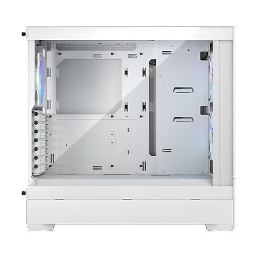 Fractal Design Pop Air RGB (White TG) Gaming Case w/ Clear Glass Window, ATX, Hexagonal Mesh Front, 3 RGB Fans & ARGB Controller