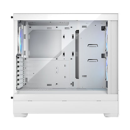 Fractal Design Pop Air RGB (White TG) Gaming Case w/ Clear Glass Window, ATX, Hexagonal Mesh Front, 3 RGB Fans & ARGB Controller