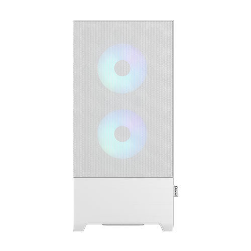 Fractal Design Pop Air RGB (White TG) Gaming Case w/ Clear Glass Window, ATX, Hexagonal Mesh Front, 3 RGB Fans & ARGB Controller