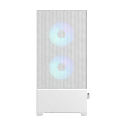 Fractal Design Pop Air RGB (White TG) Gaming Case w/ Clear Glass Window, ATX, Hexagonal Mesh Front, 3 RGB Fans & ARGB Controller
