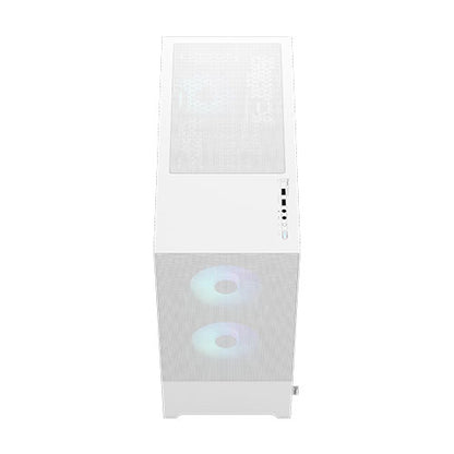 Fractal Design Pop Air RGB (White TG) Gaming Case w/ Clear Glass Window, ATX, Hexagonal Mesh Front, 3 RGB Fans & ARGB Controller