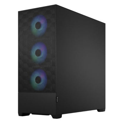 Fractal Design Pop XL Air RGB (Black TG) Gaming Case w/ Clear Glass Window, E-ATX, Hexagonal Mesh Front, 4 RGB Fans & RGB Controller