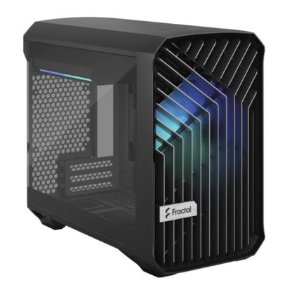 Fractal Design Torrent Nano (Light TG RGB) Case w/ Light Tint Glass Windows, Mini ITX, 1 RGB Fan, ATX PSU & 335mm GPU Support, 280mm Watercooling, RGB Strip, Front Grille, USB-C
