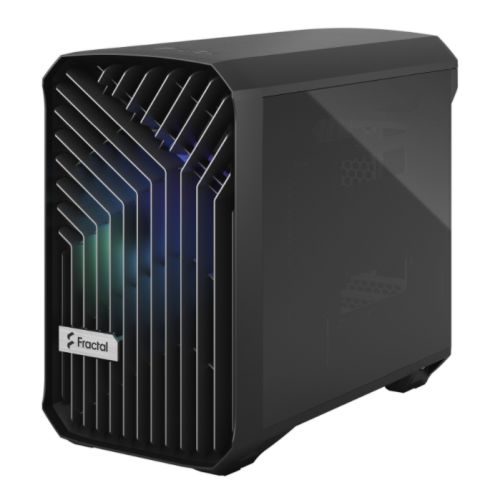 Fractal Design Torrent Nano (Light TG RGB) Case w/ Light Tint Glass Windows, Mini ITX, 1 RGB Fan, ATX PSU & 335mm GPU Support, 280mm Watercooling, RGB Strip, Front Grille, USB-C