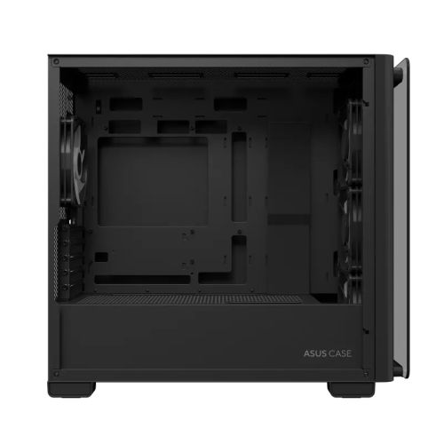Asus A23 PLUS ARGB Gaming Case w/ Glass Side and Front, Micro ATX, 4x ARGB Fans, 380mm GPU & 360mm Radiator Support, USB-C, Asus BTF Compatible, Black