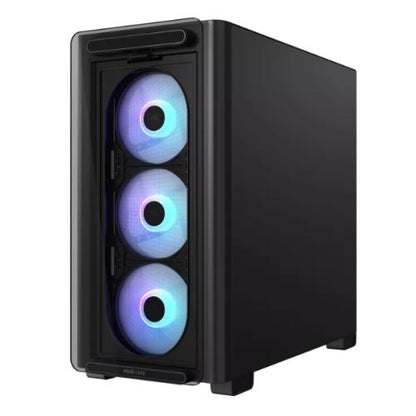 Asus A23 PLUS ARGB Gaming Case w/ Glass Side and Front, Micro ATX, 4x ARGB Fans, 380mm GPU & 360mm Radiator Support, USB-C, Asus BTF Compatible, Black