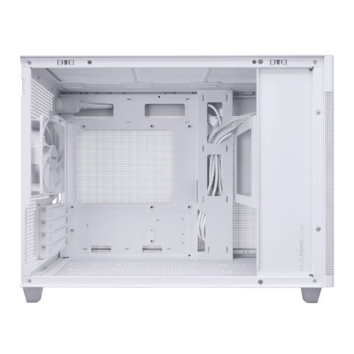 Asus Prime AP201 Gaming Case w/ Tempered Glass Window, Micro ATX, USB-C, Tool-free Panels, 338mm GPU & 360mm Radiator Support, White