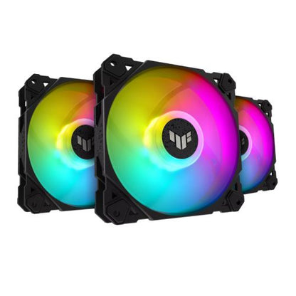Asus TUF Gaming TF120 ARGB 12cm PWM Case Fans (3 Pack), Fluid Dynamic Bearing, Double-layer LED Array, Up to 1900 RPM, ARGB Hub included