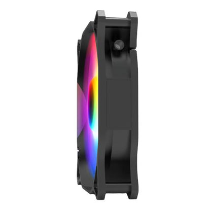 Vida Pulsar 12cm ARGB Fan for Vida EOS & TEMPEST Cases, 9 LEDs, Hydraulic Bearing, 1200 RPM, 4-pin (Daisy Chain Header), Black