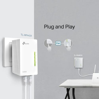 TP-LINK (TL-WPA4220T KIT) 300Mbps AV600 Wireless N Powerline Adapter Triple Kit