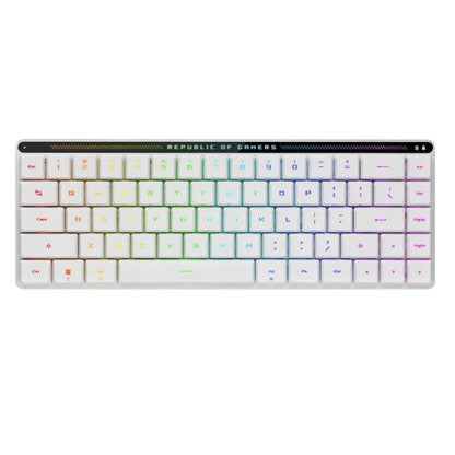 Asus ROG Falchion RX Low Profile Compact 65% Mechanical RGB Gaming Keyboard, Wireless/USB, ROG RX Red Switches, Per-key RGB Lighting, Touch Panel, 430-hour Battery Life