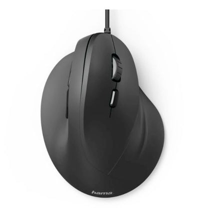 Hama Vertical Ergonomic EMW-500 Wireless Optical Mouse, 6 Buttons, Browser Buttons, 1000-1800 DPI, Black *Right Handed version*