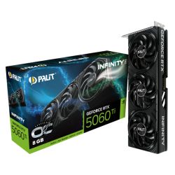 Palit RTX5060 Ti Infinity 3 OC, PCIe5, 8GB DDR7, HDMI, 3 DP, 2662MHz Clock, Overclocked, Compact SFF-Ready