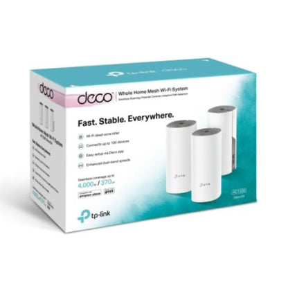 TP-LINK (DECO E4) Whole-Home Mesh Wi-Fi System (3 Pack), Dual Band AC1200, 2 x LAN on each Unit