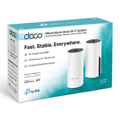 TP-LINK (DECO M4) Whole-Home Mesh Wi-Fi System, 2 Pack, Dual Band AC1200, MU-MIMO, 2 x LAN on each Unit