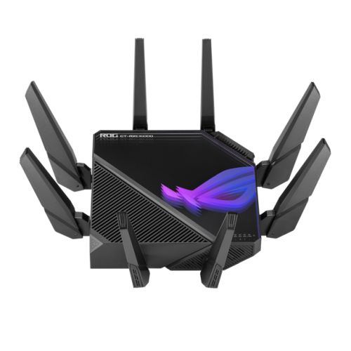 ASUS (GT-AXE16000) ROG Rapture AXE16000 Wi-Fi 6E Quad-Band Gaming Router, 6GHz Band, Dual 10G LAN, 2.5G WAN, AiMesh, VPN Fusion, RGB