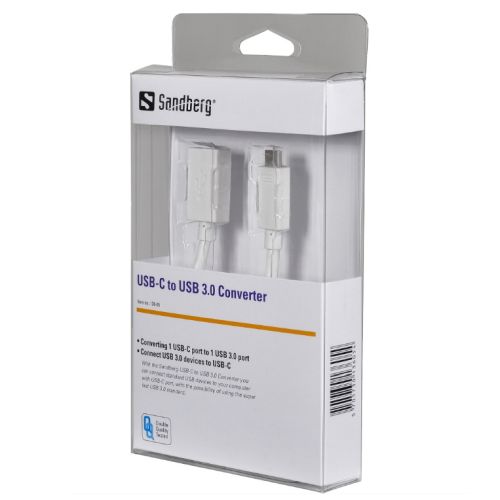 Sandberg USB 3.1 Type-C to USB-A Adapter, 10cm, 5 Year Warranty